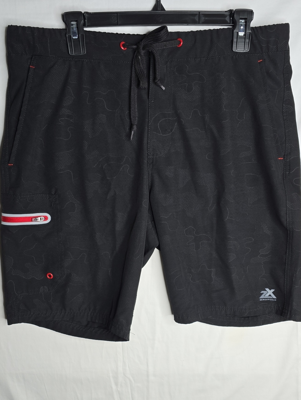 Zero Xposur Black with Red Quick Dry Swim Trunks Beach Summer Pool Resort